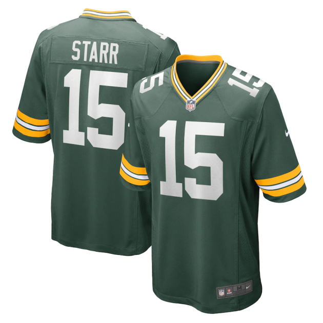 mens nike bart starr green green bay packers retired player game jersey